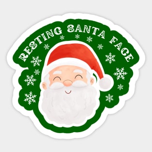 Cozy Jolly Santa Face with Snowflakes — Cute Holiday Humor Sticker